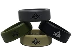 Masonic Rings Service Edition Backfilled with Subdued Colors | Ergonomic Breathable Design | Silicone Edge Sleek Design Rings for Men4