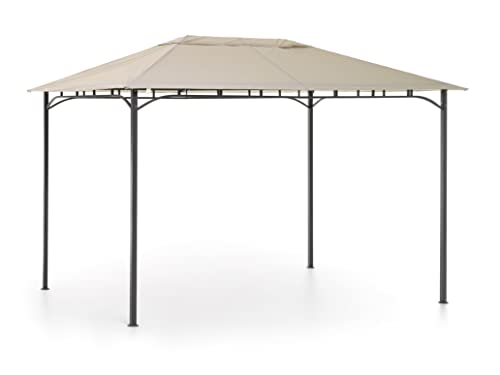 Dimensione: 3x2 m sal mar Gazebo Rodi da Giardino, Struttura in Metallo, 3x2 m, Arredo Esterno, Beige