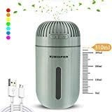 Portable Mini USB Humidifier, 310ml Ultrasonic Mist Humidifier with 7 Colors Night Light, Lasts Up to 8 Hours for Bedroom Office Travel and Car, Auto Shut-Off, Super Quiet Operation (Matcha Green)