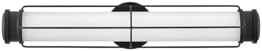 Hinkley Saylor Large Bath Sconce, Integrated LED, Etched Opal Glass, Black Finish