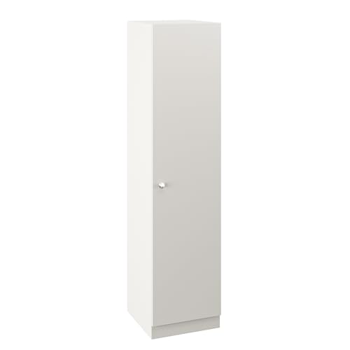 Image of Burlyworth Fanciable Engineering Wood Wardrobe Almirah for Clothes with 1 Door | Single Door Cabinet Closet Organizer | Multipurpose Cupboard for Bedroom Living Room | 43 x 42 x 180 CM (White)