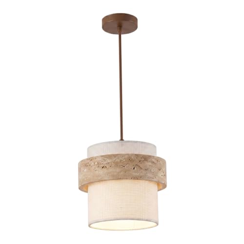 Luminaire suspendu en travertin 3 couleurs suspension Wabi Sabi de chevet