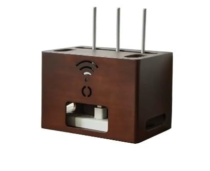 Organizator kablowy, router biurkowy, pudełko do przechowywania WiFi, bez dziurkowania, masywnego drewna, szafka na telewizor, blokowanie i przechowywanie Pudełko do zarządzania kablami do biurka,