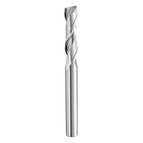 HARFINGTON Spiral Router Bit 6mm Cut Dia 2 Flutes Up Cut End Mill Bits Milling Cutter for Wood Carving Engraving (6mm Shank 25mm Cut Length 63mm Long 30 Degree Helix HRC44-46)