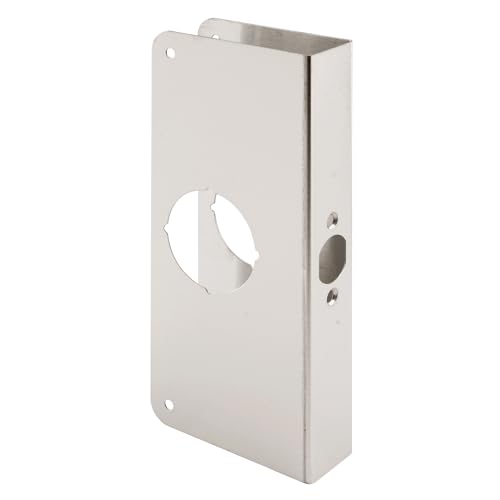 Prime-Line U 9585 Stainless Steel Lock and Door Reinforcement Plate for 1-3/8 In. Thick Doors, Stainless Steel Finish (Single Pack)