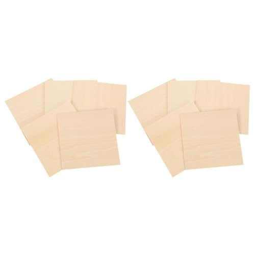 BESTonZON Tablas de Madera de Teca sin Tratar para Manualidades 10 Piezas 150X150X2 MM Láminas Finas para Bricolaje Placas para Proyectos Artísticos y Decoración