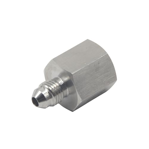 Image of HFS(R) 1 /4 inch Female NPT to 1 /4 inch Male JIC Flare Pipe Fitting Reducer Adapter Stainless Steel 304 (1 /4 inch FNPT x 1 /4 inch MJIC)
