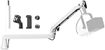 Microphone Boom Arm, Low Profile Mic Arm Professional Adjustable Solid Desk Mount Clamp,Cable Management Microphone Arm Stand for Podcast Streaming Gaming Studio Mic Stand White