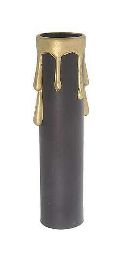 B&P Lamp® Candelabra Size Candle Cover, Black/Gold