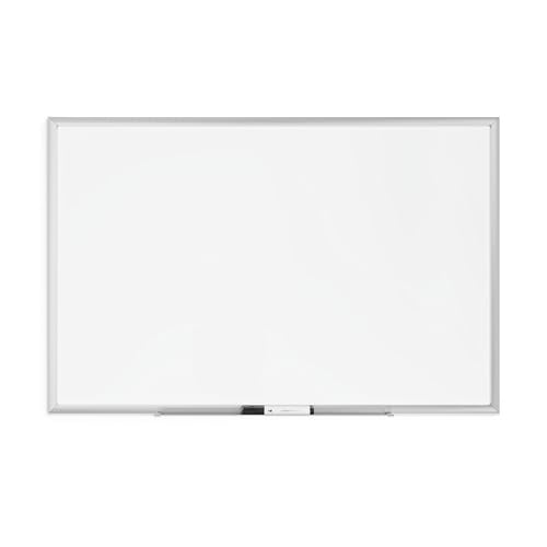 Tableau effaçable à sec magnétique blanc Basics Plus cadre aluminium argent