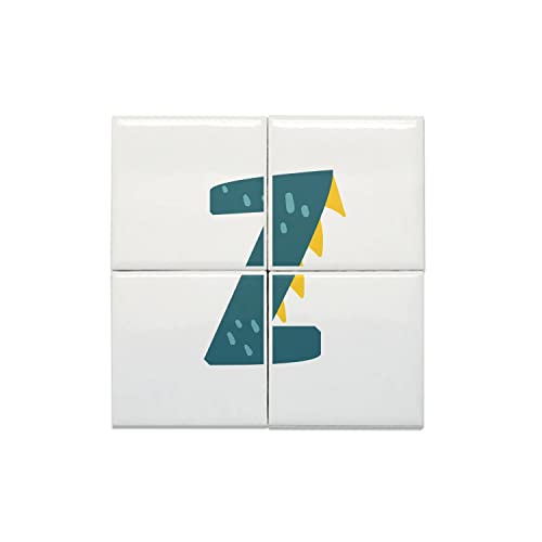 Carreaux céramique décoratif Zinedine Zarah alphabet dinosaure pour enfant