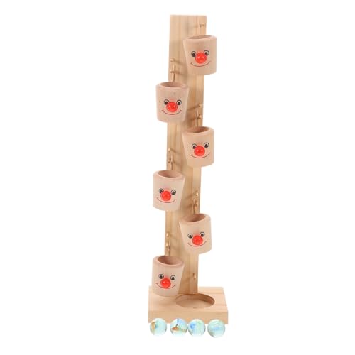 FRCOLOR Juguete de Madera con Torre de Caída de Bolas de Deslizamiento de Bolas de Madera Colorido para Desarrollo de Habilidades Motrices y Coordinación Mano-