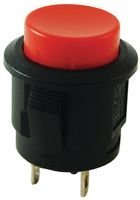 Nte Electronics 54-385A Round Pushbutton Switch, Single Pole, Spst Circuit, Off-On Action, Red Molded Abs Resin Actuator, Solder Lug Terminal, 3A, 125V #TOP5