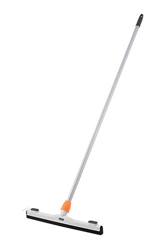 Image of Floor Squeegee for Concrete, Tile, Laminate, Garage, Bathroom Floor 48 inch Long Handle Window Squeegee 18 inch Foam Floor Squeegee Heavy Duty-Superio