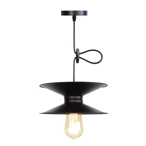 Luminaire suspendu E27 design moderne en métal brossé et abat-jour en fer haute finition