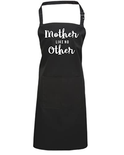 Tablier Mother Like No Other : bavoir unisexe réglable noir taille unique à poche