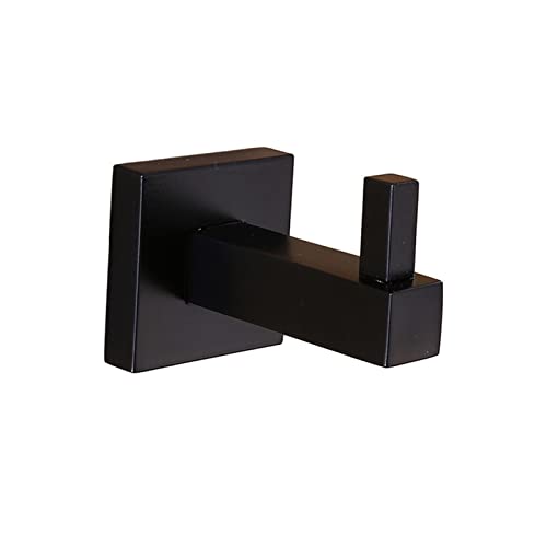 sibulv Matte Negro de Acero Inoxidable Toalla Cuadrada Tapa de Pared Soporte montado en la Pared Rollo de pañol Rollo de Inodoro Tortero Toma de Robe Gancho Baño Toallero