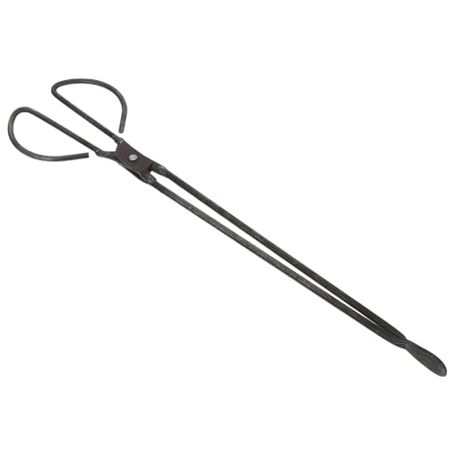NOLITOY Pince à Bûches Manuelle en Acier 48 CM à Tête Plate Pince Robuste pour Cheminée et Barbecue Manipulation Sécurisée du Bois Briquettes de Charbon et Déchets Outil Polyvalent