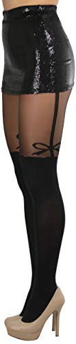 Image of ToBeInStyle Women's Full Footed Pantyhose with Thigh High Designs