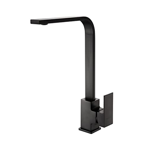 Torneira Banheiro Premium Luxo Monocomando Alta Reta Misturador Inox Aço Preta Cuba Pia Banheiro Alt