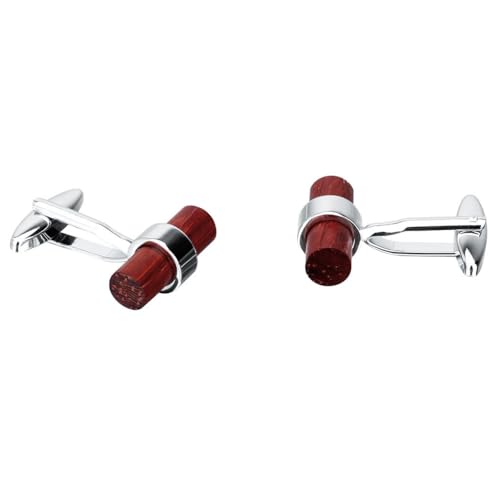 Mancuernillas cilíndricas de madera para camisa de hombre miniatura 2