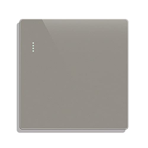CNBINGO Big Rocker Button Switch with Phosphor Dots, Modern Matte Grey Wall Plate, Electrical Single Light Switch