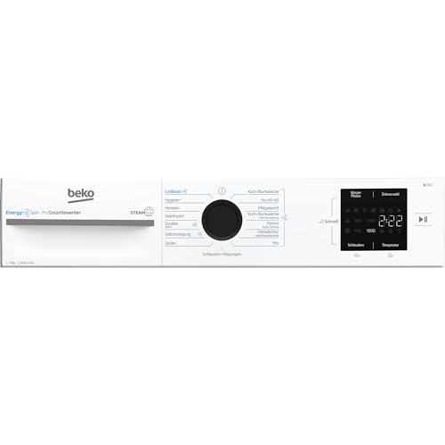 Beko BM3WFU3741X freistehende Waschmaschine, Waschvollautomat, 7 kg, EnergySpin, Schleuderwahl 1400 U/min, Dampffunktion, Hygiene+ allergikergeeignet, Coldwash Wasser-& Zeitersparnis, Weiß