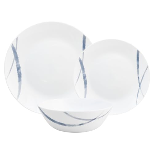 La Mejor Selección de Vajillas crisa - 5 favoritos. 40 Vajilla familiar de vidrio opal Nuvó 12 pzas para 4 personas, vajilla para mesa, regalo de bodas, decoración de hogar.