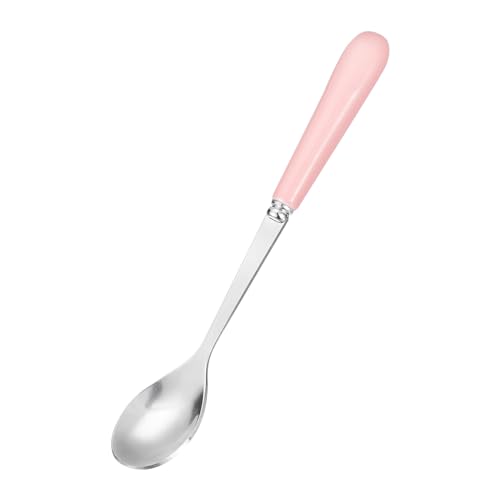 sourcing map Stainless Steel Coffee Spoon with Ceramic Handle 5.7 Inch Small Dessert Spoons Tea Spoon for Cake Sugar Coffee, Pink