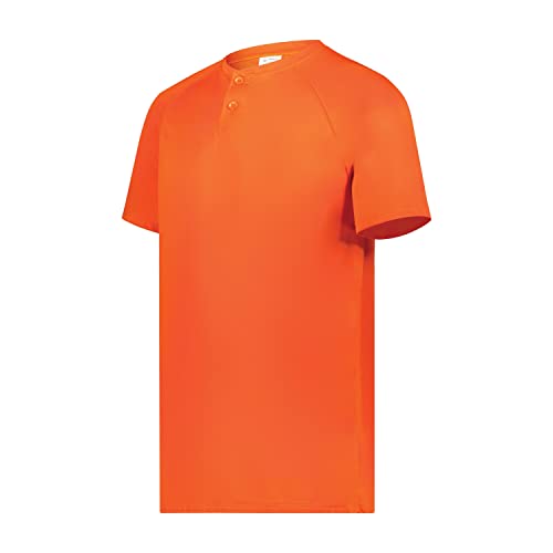 Augusta Sportswear Men's Attain Wicking Two-Button Baseball Jersey-Enhance Softball Performance Attire, Orange