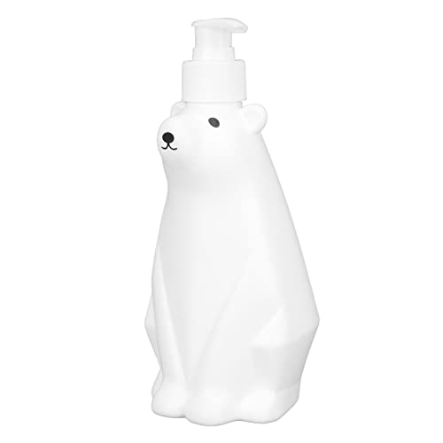 AKLOSIPY Joli Distributeur de Shampoing Style Ours Blanc avec Pompe – Bouteille de Douche Polyvalente pour Savon Liquide, Nettoyant pour Le Corps, et Plus (M)