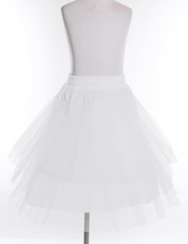 YEAHDOR Kids Girls Hoopless 3 Layers Net Petticoat Wedding Flower Girls Dress Crinoline Slip Ball Gowns Underskirt3