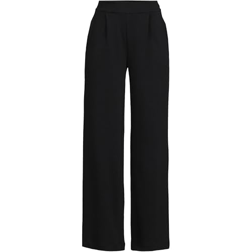 Lands' End Women's Knit High Rise Pleated Wide Leg Pants3