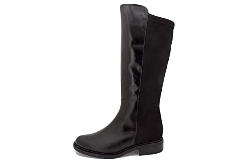 Bottes en cuir noir PieSanto confort ajustable mollet L-XL pointure 40
