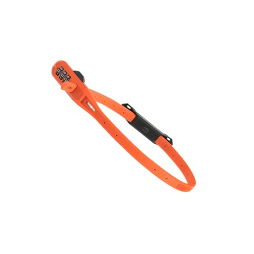 Hiplok Z LOK Combo Bike Lock/Motorbike Helmet Lock - Orange. 3 Digit Code. Steel Core & 45cm Locking Length. Optional Bracket
