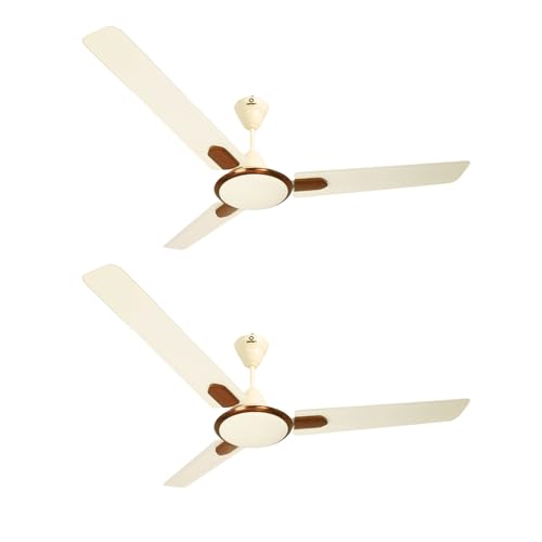 Image of Omen Changing Lives 1200mm Tejus Ceiling Fan | Elegant Design | 400 RPM High-Speed | Superior Airflow| 100% Copper Motor | BEE Star Rated| 2-Year Warranty | Pack of 2 (Ivory)