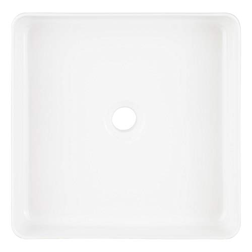 Signature Hardware 447955 Hibiscus 16" Rectangular Fireclay Vessel Bathroom Sink #TOP2