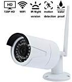 YUMUN 720P WiFi Bullet Camera IR Night Version Security Surveillance IP Camera IP66 Weatherproof for Outdoor and Indoor 2.4GHz No-Bullit-in SD Card Powered by Adaptor Black … (720p-White)