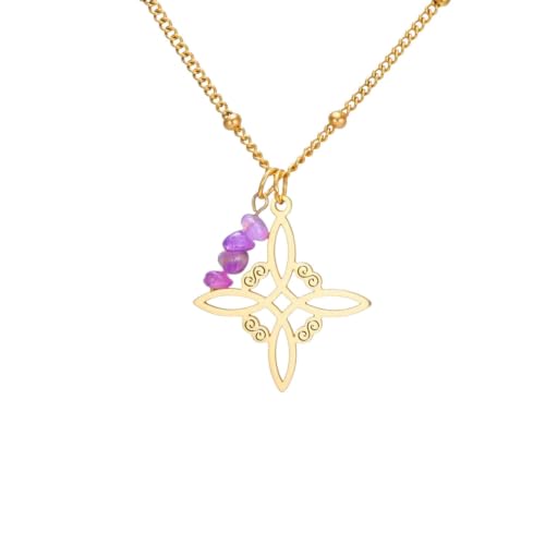 Collier protecteur spirituel Améthyste de qualité supérieure et argenté