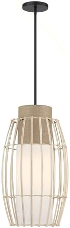 Minka Lavery 1104-66A Watermill Pendant, 1-Light, 100 Total Watts, 12.5-in H x 22.38-in W, Coal Black