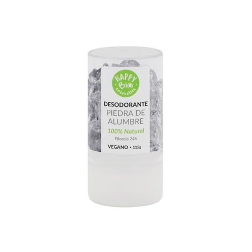 HAPPY BIO COSMETICS - Desodorante Natural Piedra de Alumbre, Eficaz 24Hrs, 115g