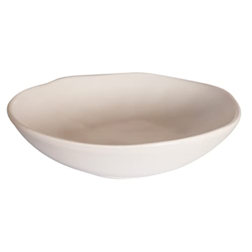 Hogar y Mas VAJILLA CERÁMICA Irregular Blanco Y Negro - Plato Hondo Blanco