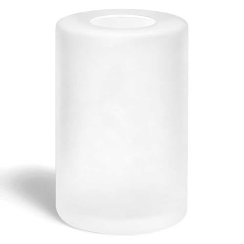 Frosted Glass Lamp Shade Replacement Cylinder Glass Lamp Cover 3.88 Outer Diameter x 5.84 Height 1.69 Fitter Opening Lip-Less Shade for E26 Socket Ring Pendant Light Wall Sconce Chandelier