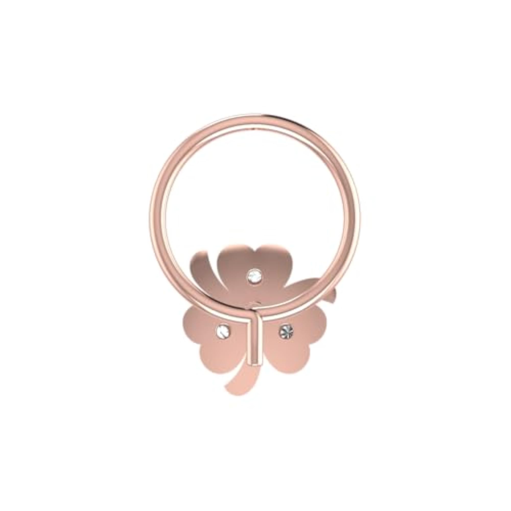 Women's 14Kt Rose Gold Stud Nosering, Elegant