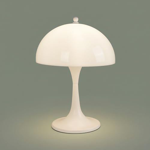 BARCELONA LED Lámpara de Mesa Diseño MART Blanca Moderna con Pantalla Acrílica Translúcida, Luz Suave y Confortable, 3xG9, Lámpara de Mesa Minimalista para Salón, Dormitorio, Oficina y Mesa de Noche