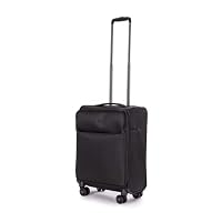 Stratic Light + Koffer Weichschale Reisekoffer Trolley Rollkoffer Handgepäck, TSA Kofferschloss, 4 Rollen, Erweiterbar (S, Schwarz) – Ansicht 2