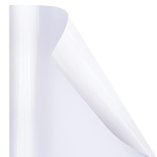 Image of RUSPEPA White Metallic Wrapping Paper - Solid Color Paper Perfect for Wedding, Birthday, Christmas, Baby Shower - 17 Inches X 32.8 Feet