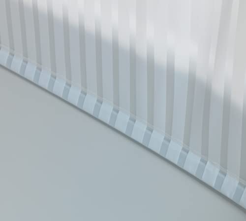 WENKO Duschrollo 132 x 240 cm, Schnelltrocknendes Rollo, Wasserdicht, Pflegeleicht, Umweltfreundlicher und recyclingfähiger Kunststofffilm, Streifenmuster, Weiß