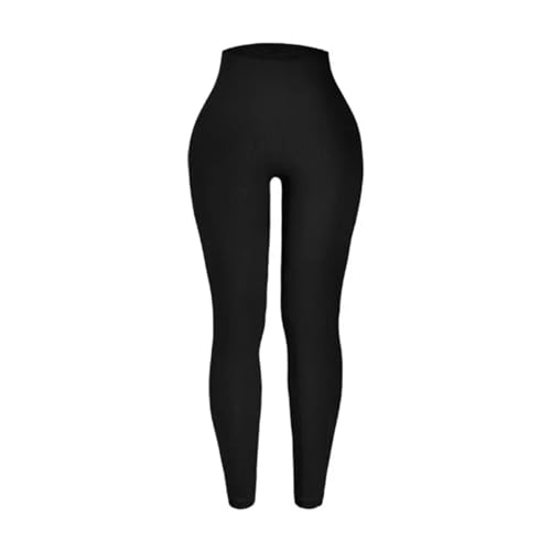 TXLEAPEY Mallas Ajustadas sin Costuras for Mujer, for Gimnasio, Entrenamiento, Correr, Cintura, Cadera, Pantalones elásticos de Yoga y Fitness.(Black,M)
