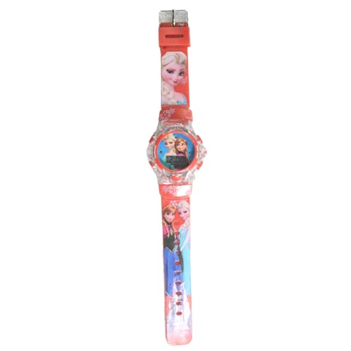 Relógio Infantil Menina Princesas Frozen Led Com Luz E Som (VERMELHO)